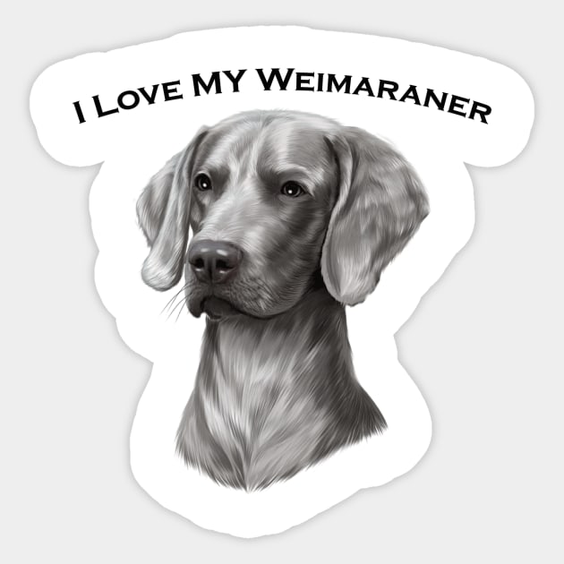 Weimaraner Dog Sticker by Pam069